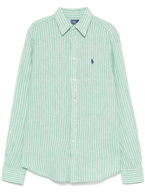 Camicia con bottini verde chiaro POLO RALPH LAUREN | 211970691003